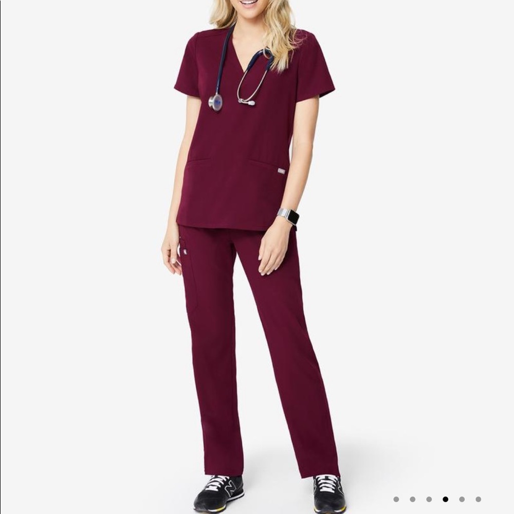 FIGS Kade Burgundy Scrub Bottom XXS